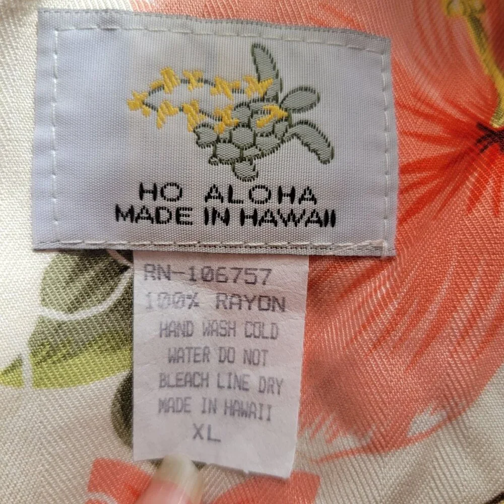 Ho‎ Aloha Tropical Floral Sleeveless Sheath Dress XL Rayon Made In Hawaii